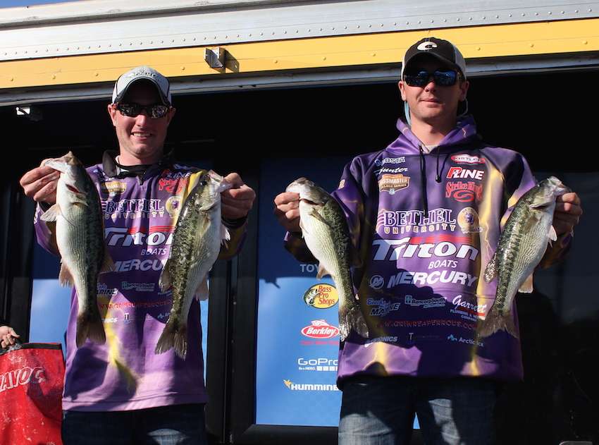 John Garrett and Brian Pahl of Bethel University (14th 32-6)