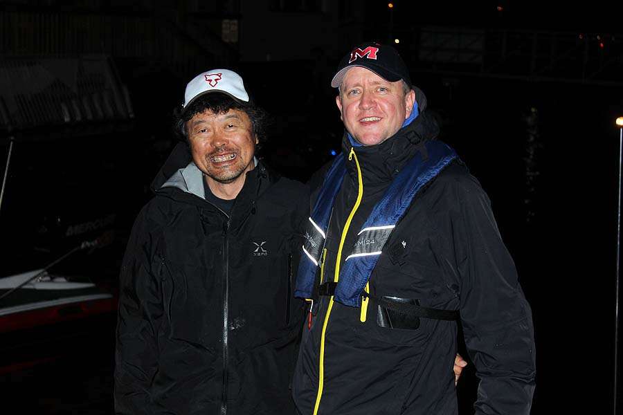 Japanese angler Seiji Kuto is all smiles with his partner for a day of fishing on Ross Barnett. 