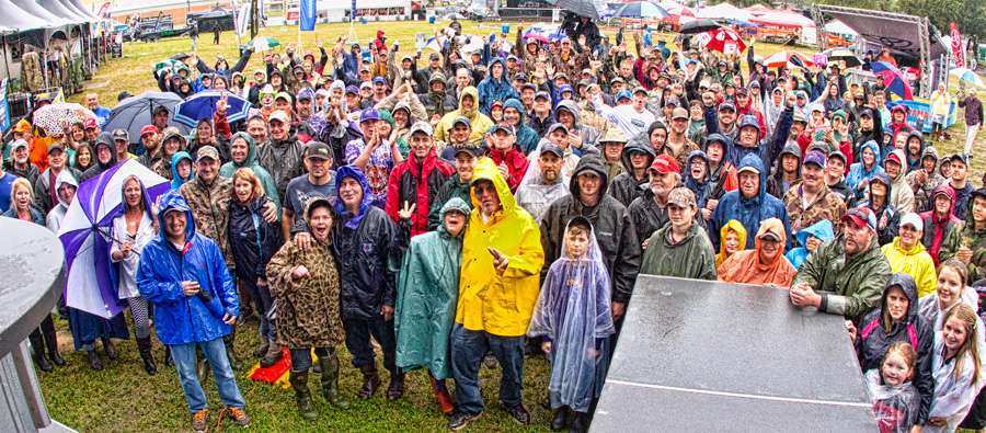 And the ones who stayed until the end joined the others for a group shot of the wettest and wildest fishing fans in the country.
