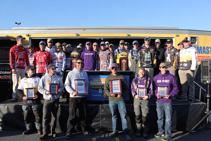 The top 17 move on to the Carhartt Bassmaster College Series National Championship. 