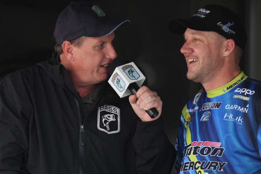 Brent Chapman is all smiles knowing he'll be fishing on the final day. 