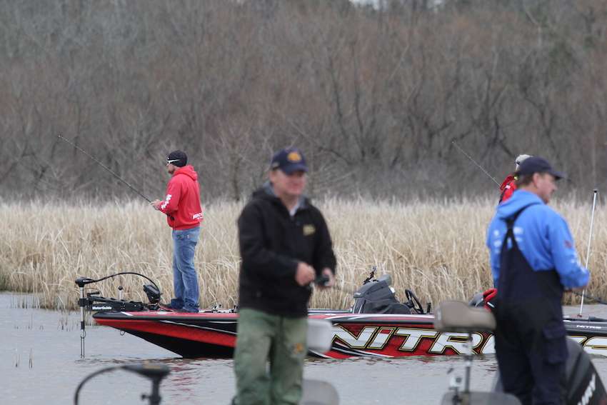 Chris Jones meanders through. He's another top contender who has been fishing in this area. 