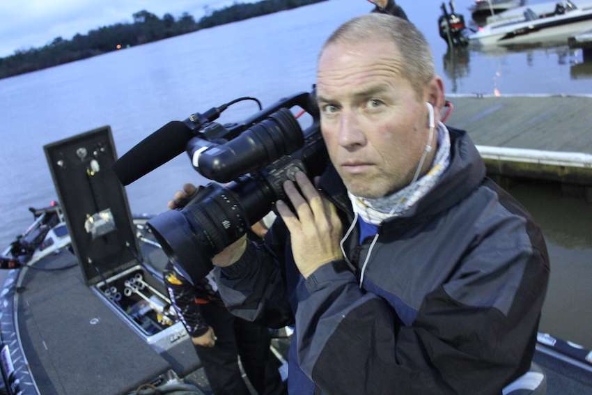 Cameraman Brian Mason is ready to roll. 