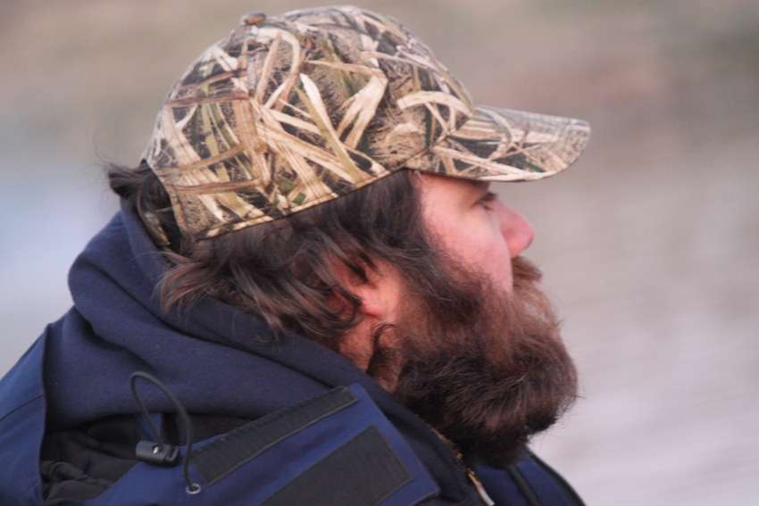 Several anglers envious of Kyle Winstead's beard. That's going to come in handy on the long cold run. 