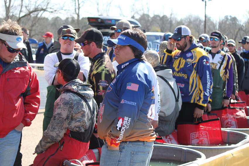 The weigh-in gets underway for Day 2 of the Carhartt Bassmaster College Series Central Regional. 