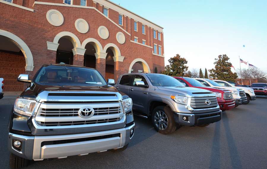 On the way into the dinner you could check out the new Toyota Tundraâs on display in the parking lot. 