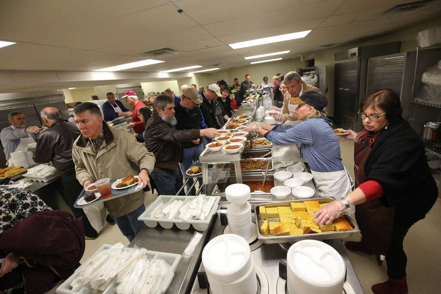 It took hours to prepare all the food that would be served to the large crowd in attendance. 
