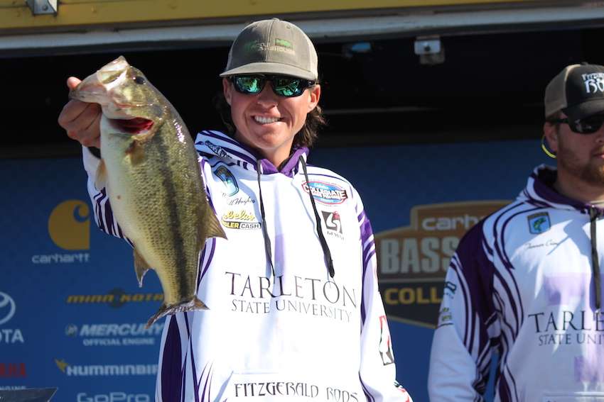 Tanner Crim and Marshall Hughes of Tarleton State University with a good one, weighing in at 5-6. 