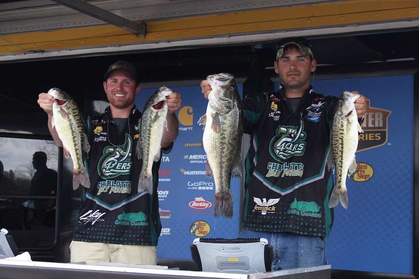 Cole Blythe and John Auten also take the Carhartt Big Bass lead with a Norman stud weighing 6-10.