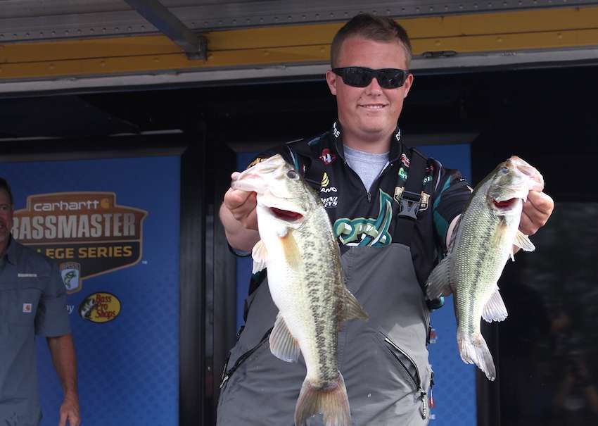 National Champion Jake Whitaker brought 12-15 to the scales for he and teammate Andrew Helms who had to rush back for class at UNCC and miss weigh-in. The duo sit in 13th. 