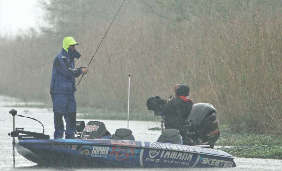 Defending Sabine River champion Todd Faircloth was fishing just ahead of Shaw Grigsby. The two had shared the area the first two days. 