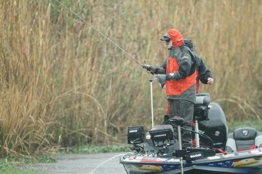 They were documenting Shaw Grigsby day on the water for Bassmaster television. 