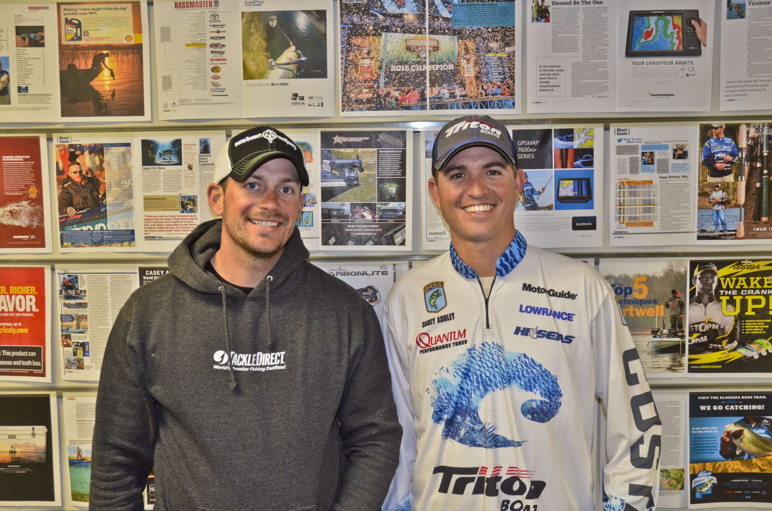 As an extra bonus, B.A.S.S. staff have the rare occurrence of having two Bassmaster Elite Series pros in the office at once when David Mullins stopped in for a visit with a writer.