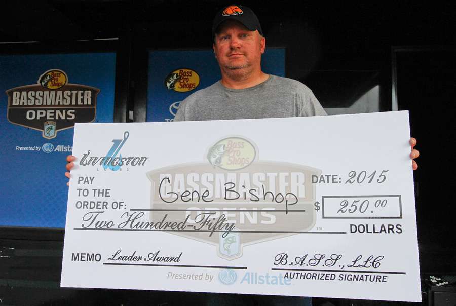 Gene Bishop picked up a leader bonus from Livingston Lures.