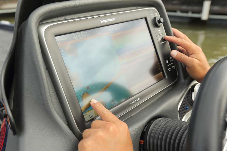 The unit is a touch screen/button hybrid, allowing an angler to use whichever he likes best.