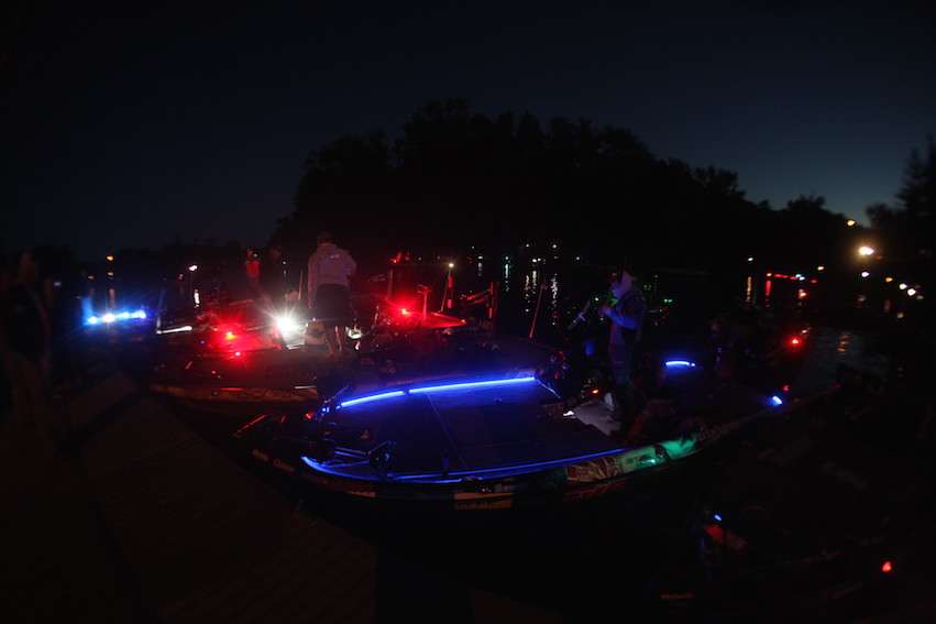 Anglers get to the launch ramp early to start Day 1.