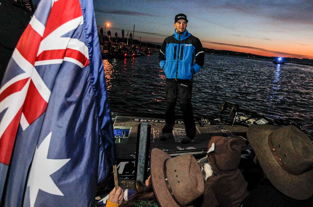 Aussie Carl Jocumsen's fans wish him a 'G'day' fishing.