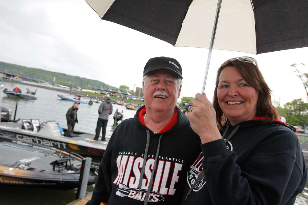 It takes more than a rainstorm to quell the excitement of Bassmaster Elite Series fans!