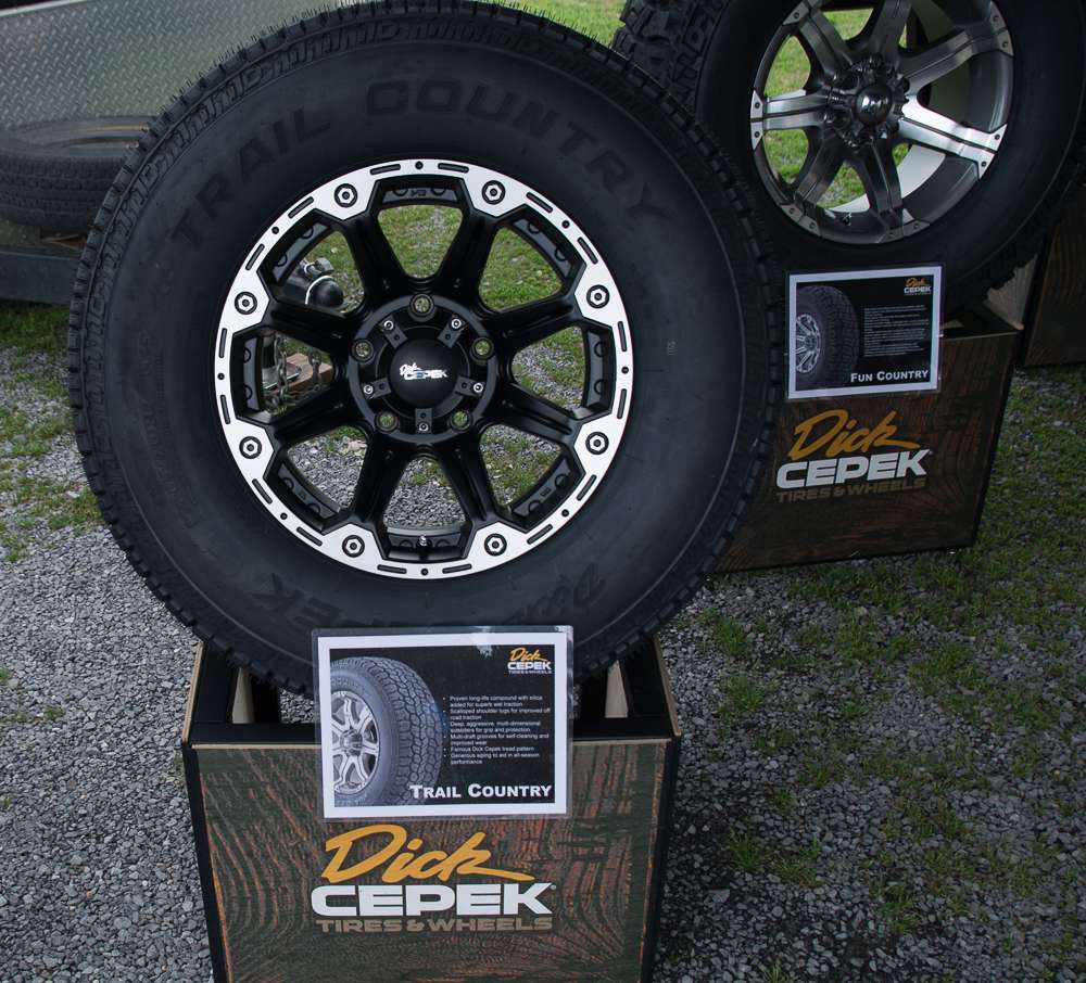 Dick Cepek shows off their new tires.