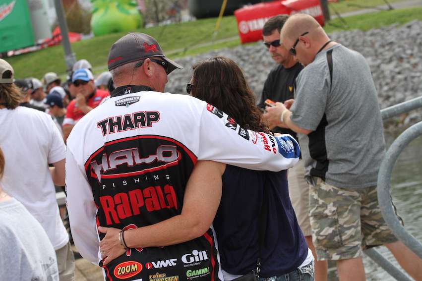 Hugs from the family make it all worth it. Fishing is certainly a sport that needs family support.