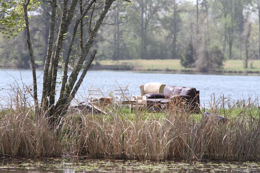 Alabama residents do it right! Instead of lounge chairs around the fire, they bring couches.