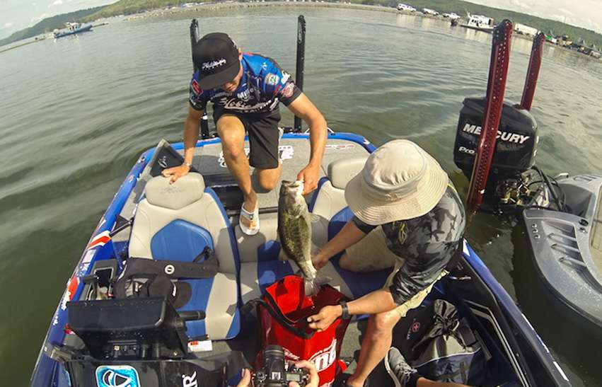 Carl Jocumsen had one heck of a day, bringing the biggest bag of the day to the scales.