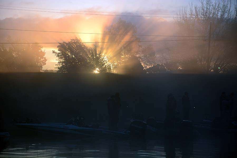 The sun burns through the fog but itâs not enough to make safe passage into the lake. 