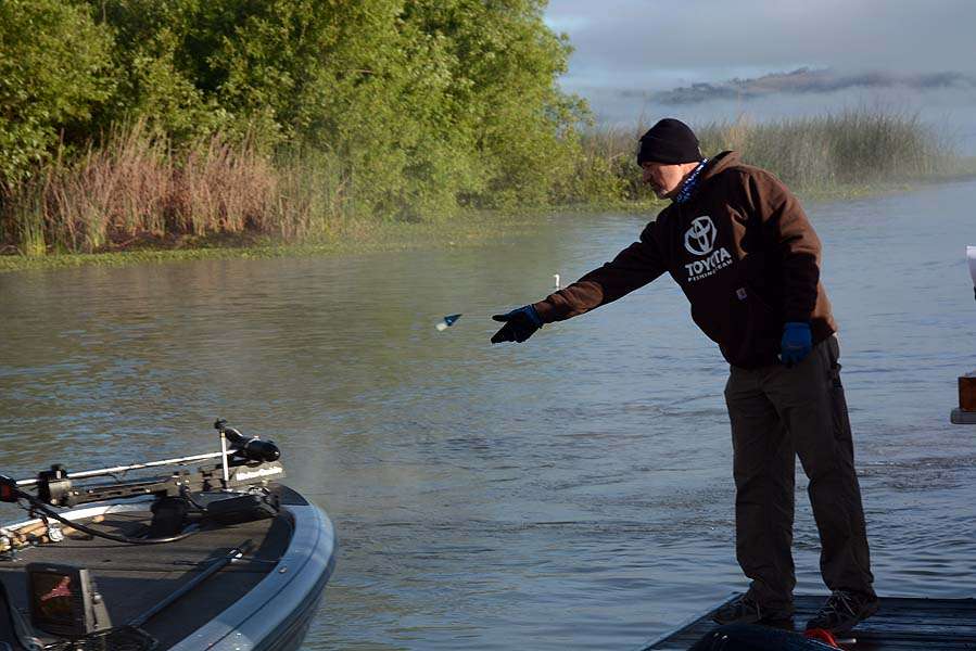 The floating key fobs have boat numbers used to keep up with the anglers and record their return time for weigh-in. 