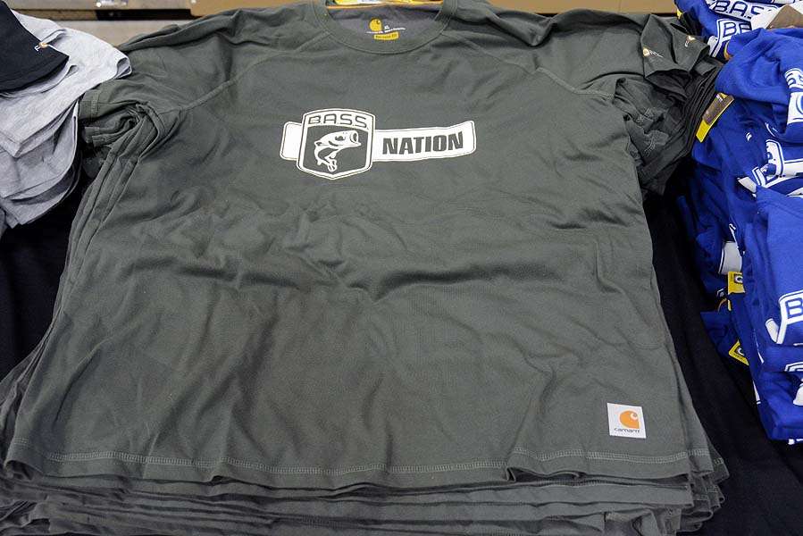 There is plenty of Carhartt merchandise to go around, including shirts with the logo of the B.A.S.S. Nation.