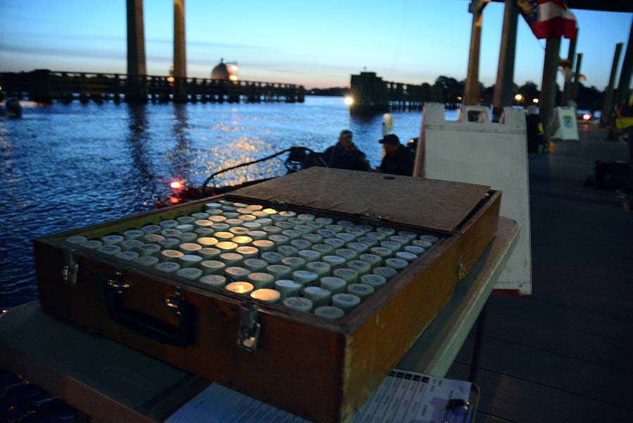 This box will be empty by 6:45 a.m. as every boat receives a floating key fob with a designated number. 