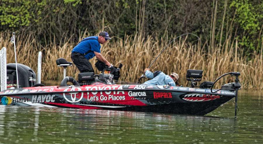 Before sending Iaconelli to the side of the boat.