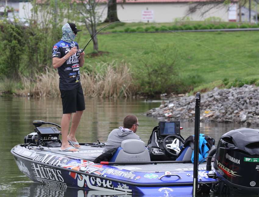 After freeing his bait, Jocumsen hooks up again. 