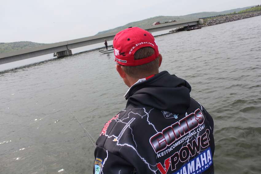 Combs, like several anglers in the Top 12, is in close proximity of a bridge or two. 
