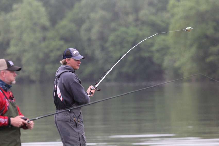 ...and continues to sling the spinnerbait out...