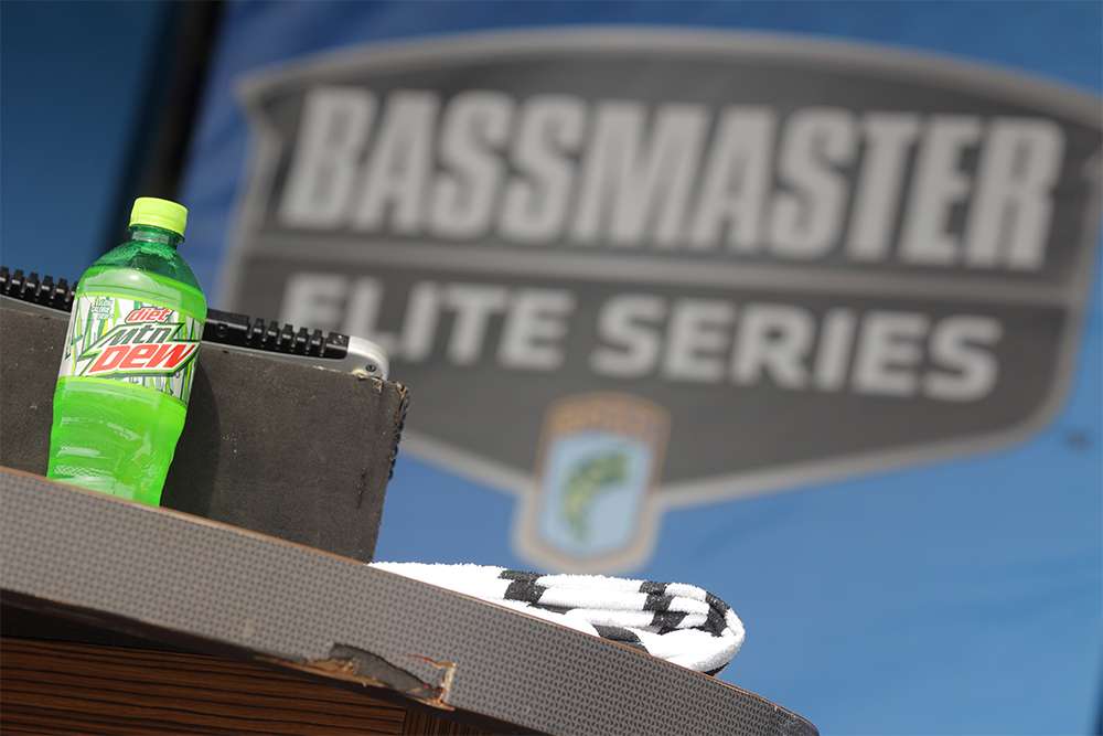 Diet Mountain Dew is the title sponsor for Bassmaster Elite Series tournament at Lake Guntersville, and they made sure there were plenty on hand.