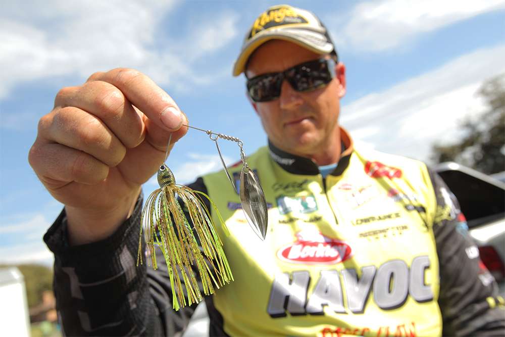 The Ziploc bags keep his Lucky Craft spinnerbaits in good condition.