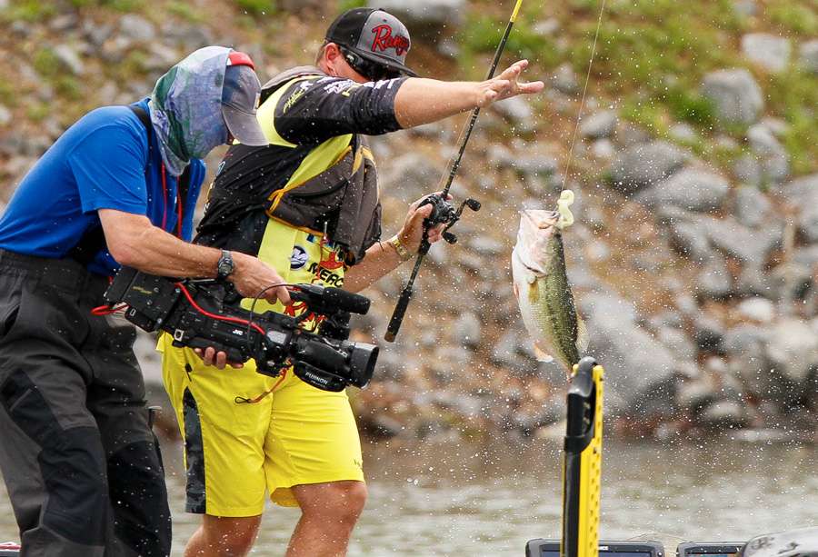 Thereâs a lot of water and lot of fish coming at Wes Millerâs camera. 