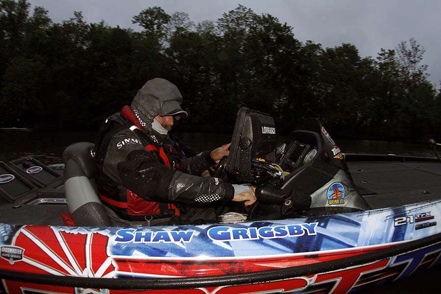 Shaw Grigsby hopes to improve on his day yesterday with another solid limit of largemouth.