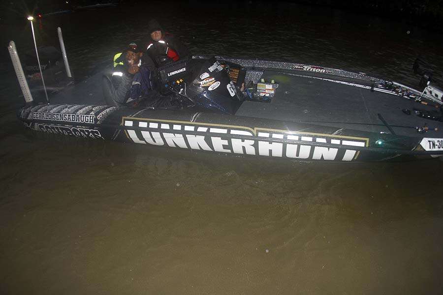 Like the name on his boat implies, Gerald Sensabaugh is in the hunt for lunkers from a fishery known to produce them. 