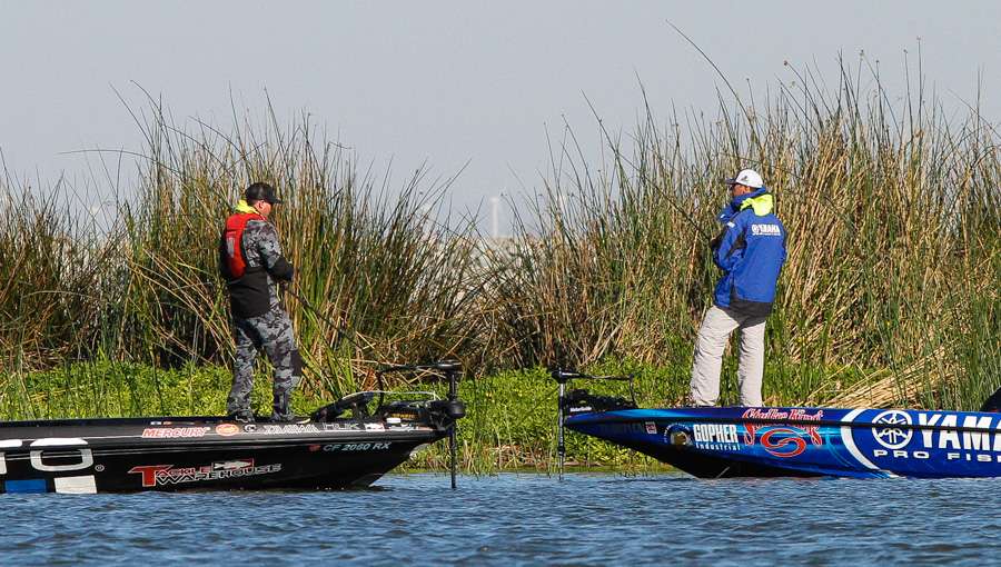 As vast as the fishing water is on the Delta, anglers like Todd Faircloth and Brent Ehrler ended up sharing water. 