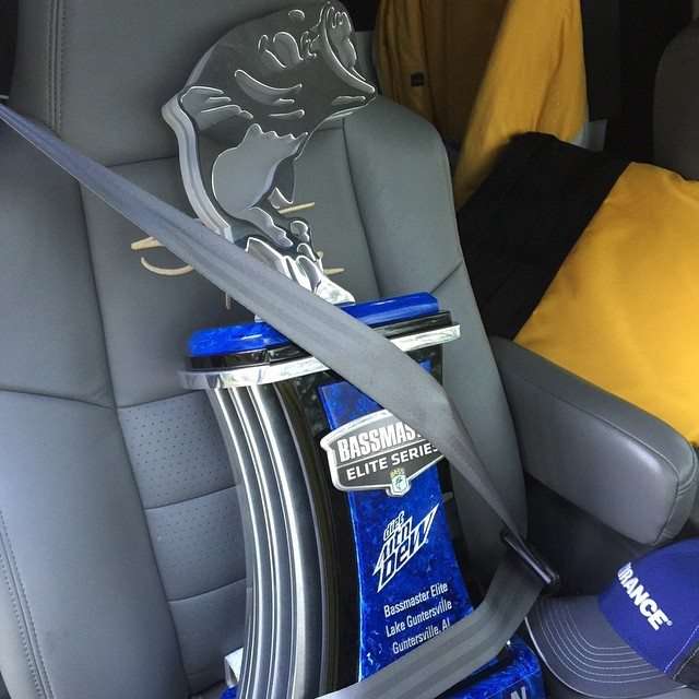 <p>It's a long drive from California but my buddy who's driving my rig back for the next two Bassmaster Elite events out West here has assured me my trophy is in safe hands!</p>
<p>-- <a href=