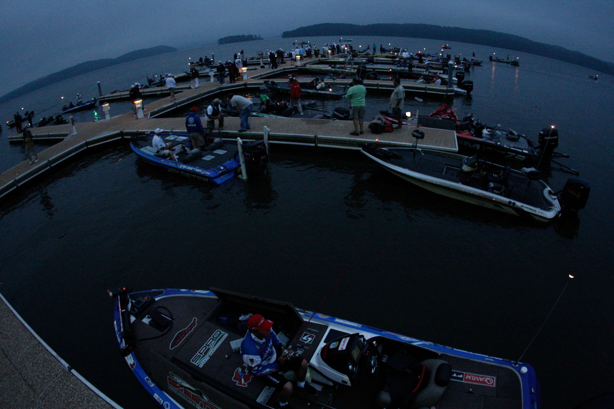 Traditionally, the first day of a tournament results in the biggest bass and the biggest average weight per bass, but Day 2 dawned brighter for the pros than did the first day.