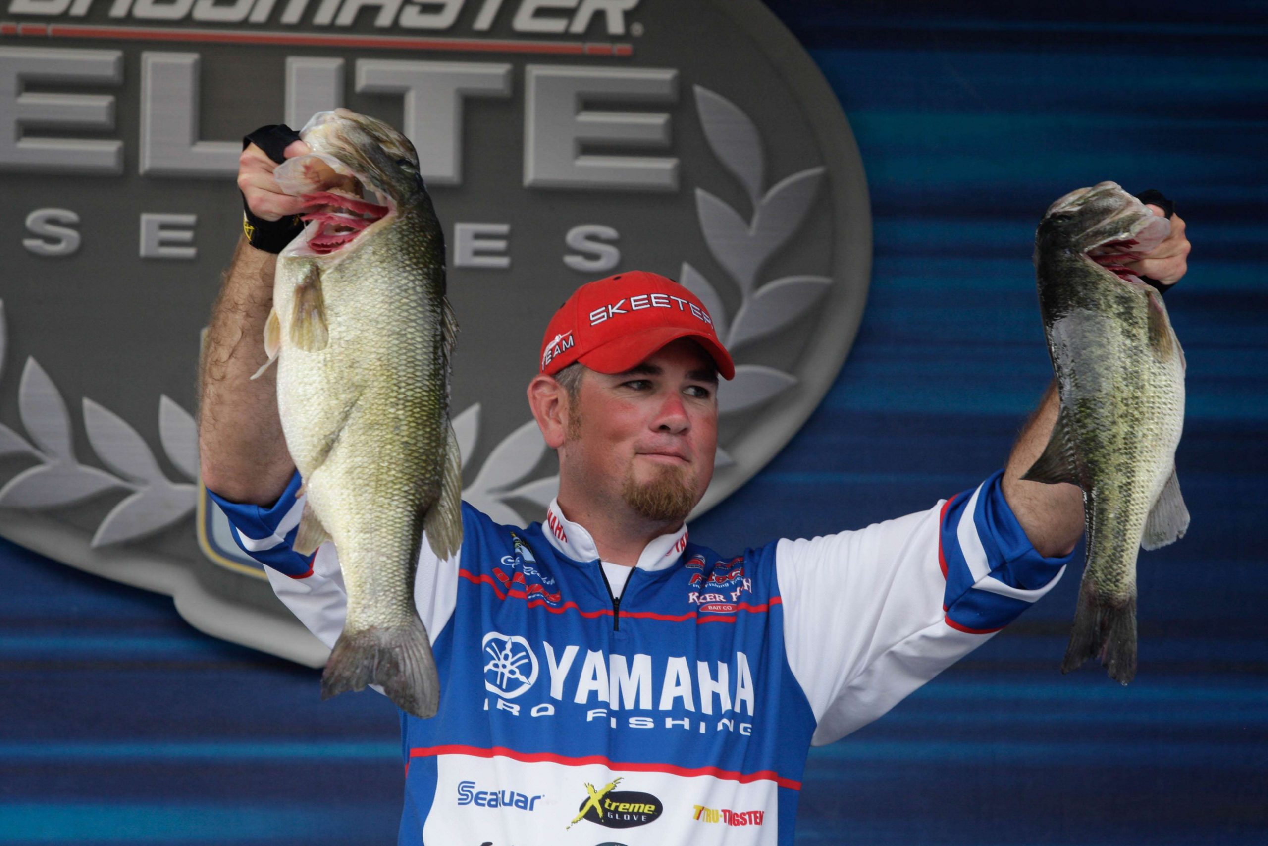 Clark Reehm caught the biggest bass of the tournament, a 9-2. He caught it casting to shallow rocks near milfoil in 6 feet of water, in the same spot where he had caught a 4-pounder earlier. He was using a 3/8-ounce Title Shot Jig with a Kicker Fish Kicker Kraw trailer.