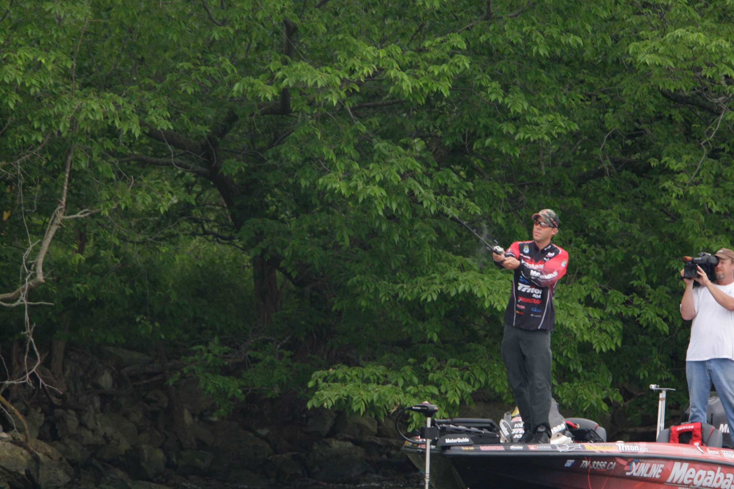 Martens identified the dominant pattern early in practice. The majority of bass had spawned several weeks earlier and were en route to their deeper summer haunts.