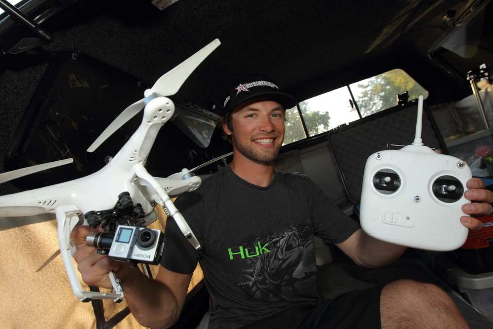 Brandon even carries a GoPro Hero4-equipped drone with him.