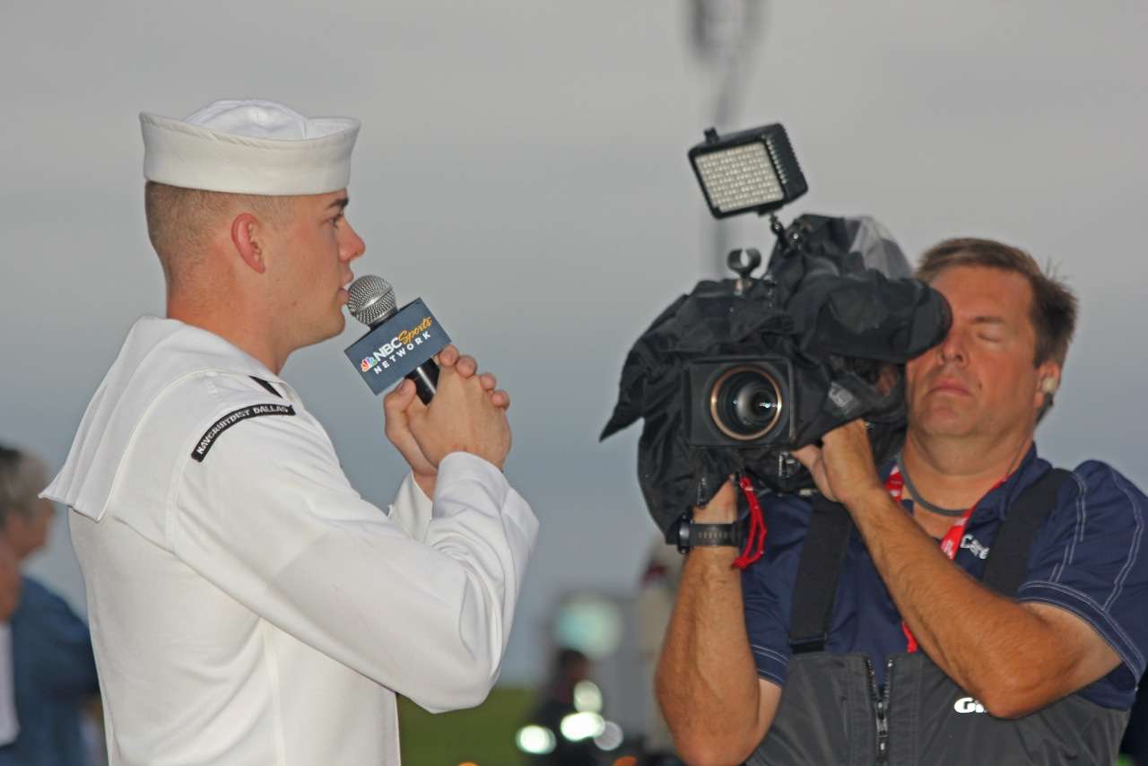 Petty Officer Nathaniel Glass brought goosebumps to onlookers as he sang our national anthem prior to tournament takeoff.