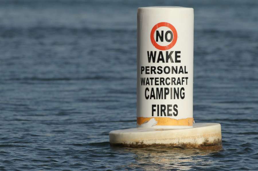 This kind of signs are common up the river.