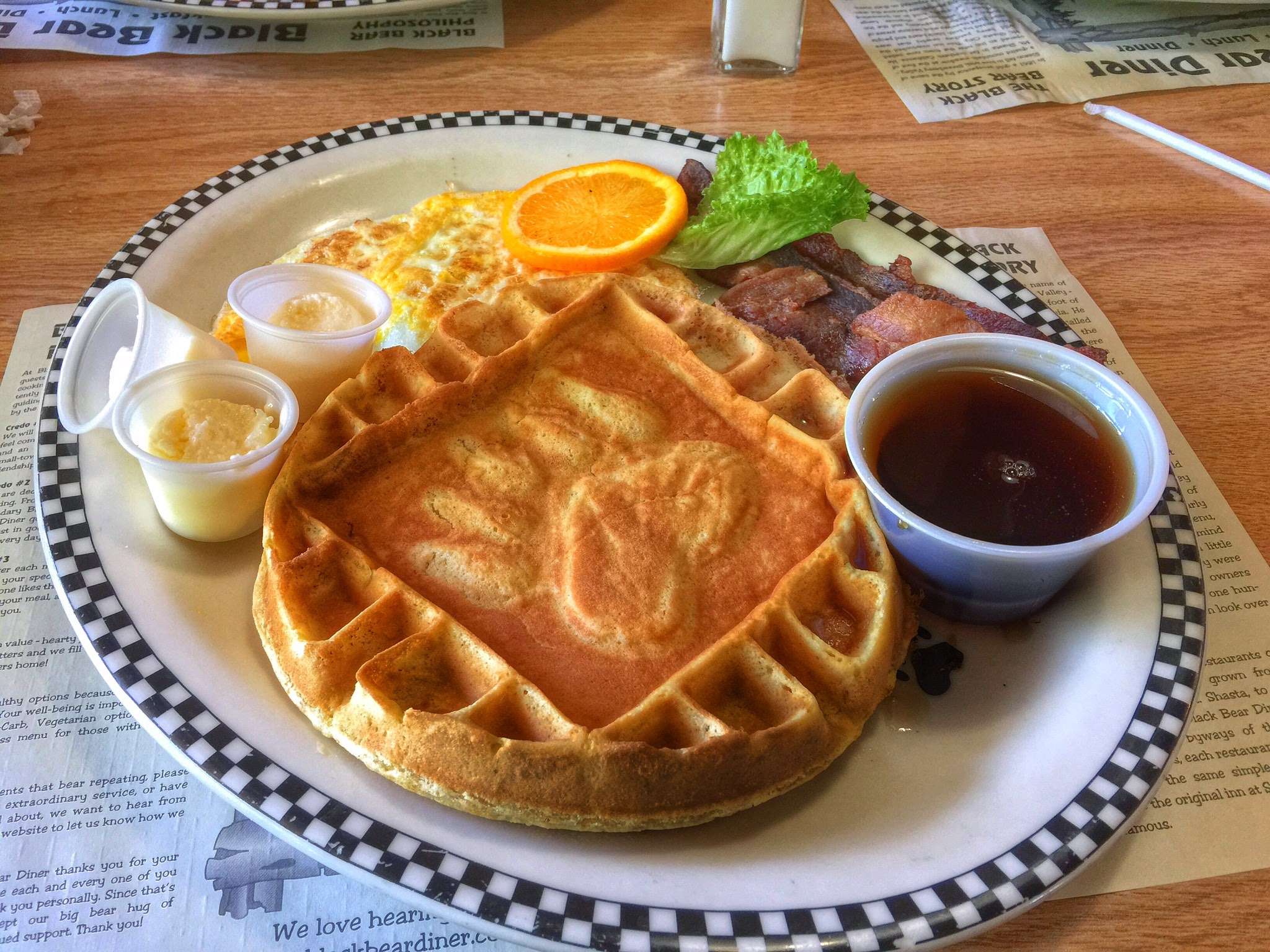 ...this dinner downtown that will make your waffle in the shape of a bear footprint...and yeah, man, it was as good as it looks, oh by the way...