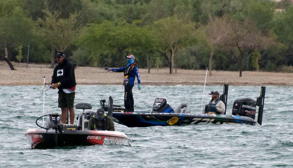 Wait a minute, is that more people fishing? What's going on here? Jared Lintner and Ott DeFoe are still going at it. 