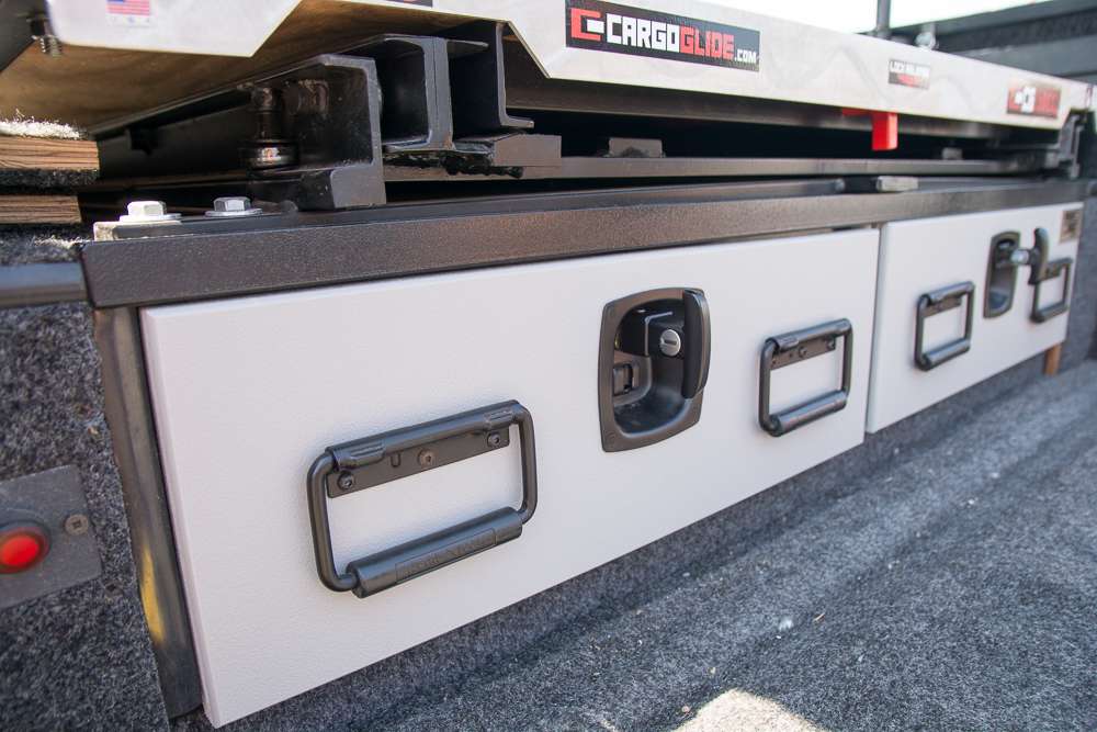 Under the truck bed, these drawers can hold all your gear.